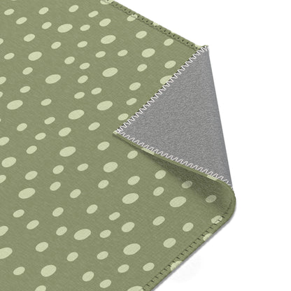 Nursery area rug printed edge to edge with scattered dots