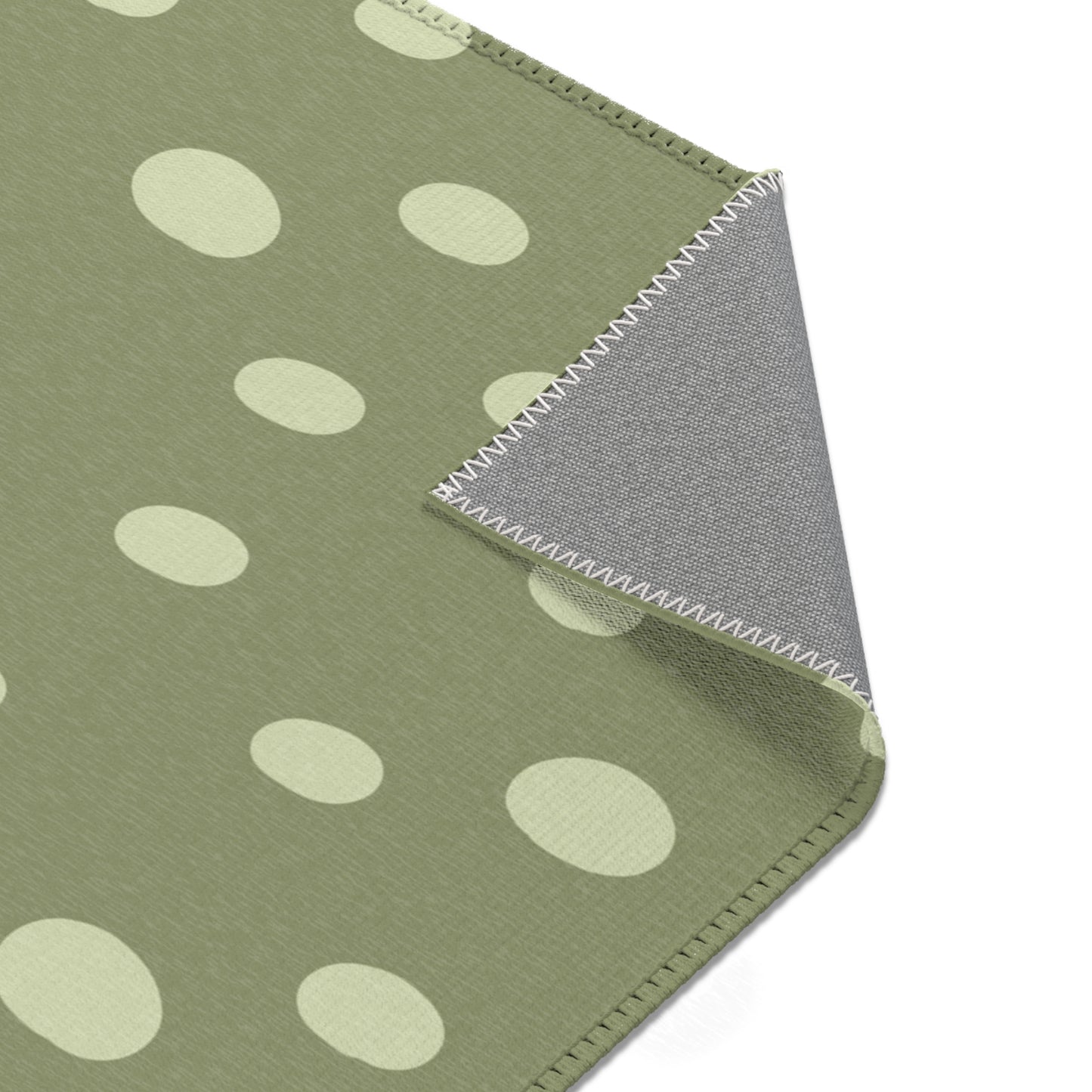 Sage Speckle rug print detail in cream on sage