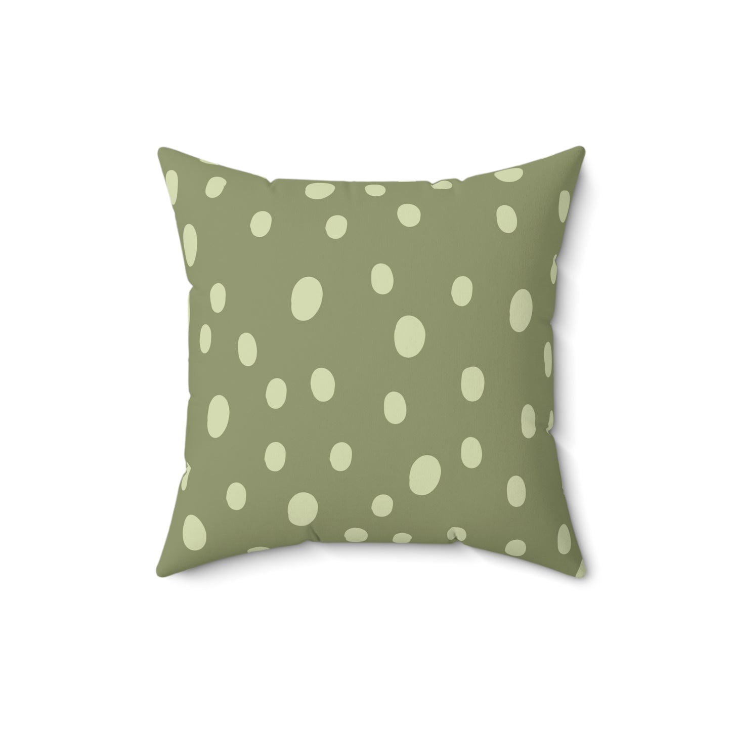 Nursery pillow in sage green with cream dots, Sage Speckle print