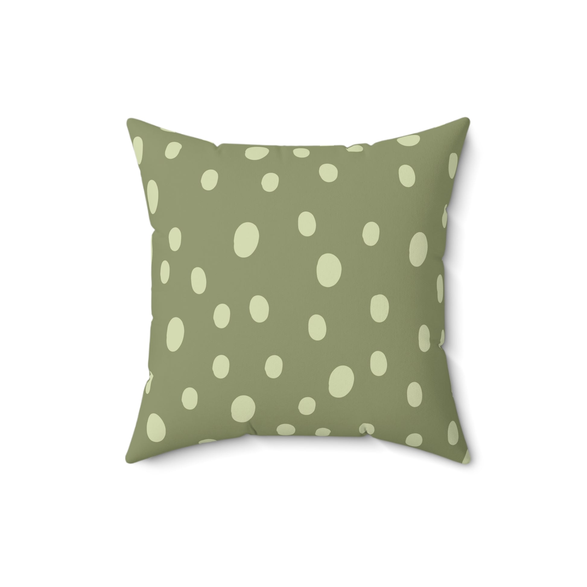 Nursery pillow in sage green with cream dots, Sage Speckle print