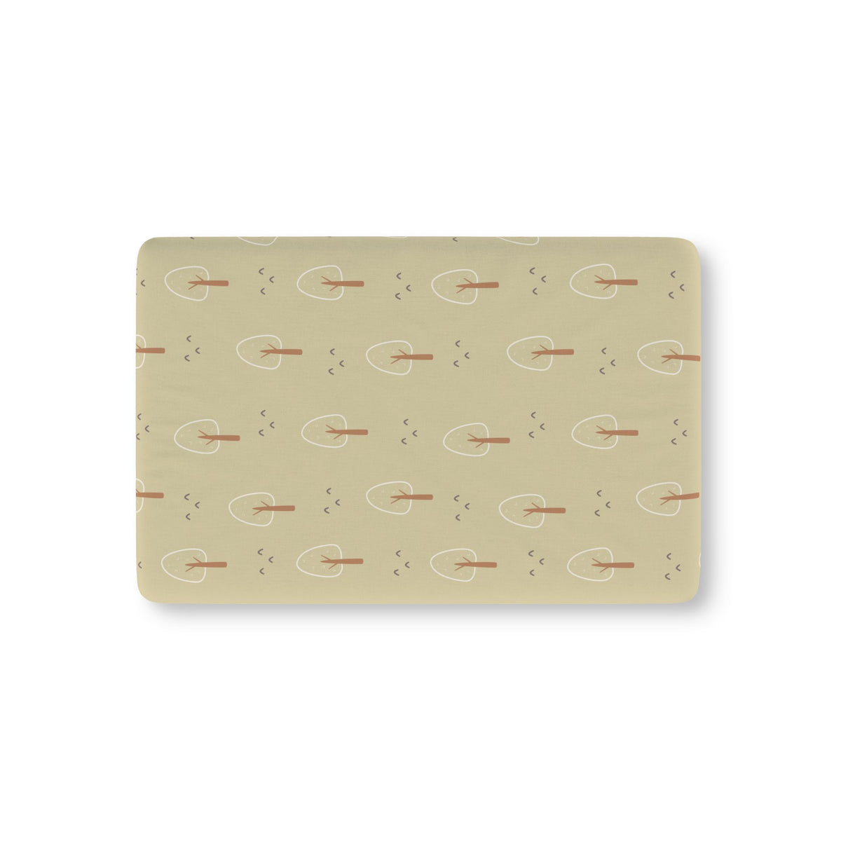 Scandi Forest fitted crib sheet on a nursery crib mattress