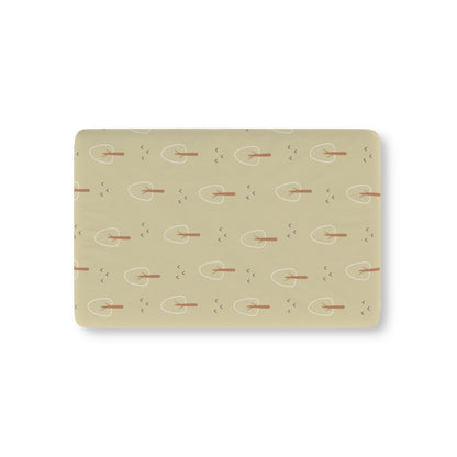 Scandi Forest fitted crib sheet on a nursery crib mattress
