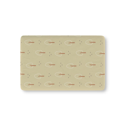 Scandi Forest fitted crib sheet on a nursery crib mattress