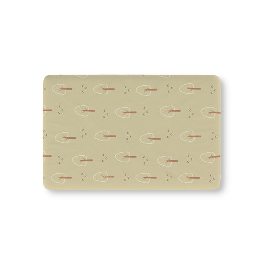 Scandi Forest fitted crib sheet on a nursery crib mattress
