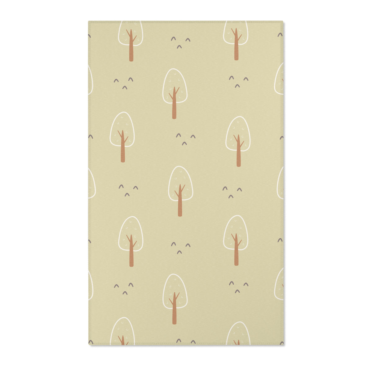 Scandi Forest nursery area rug in green and cream