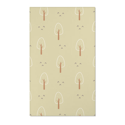 Scandi Forest nursery area rug in green and cream