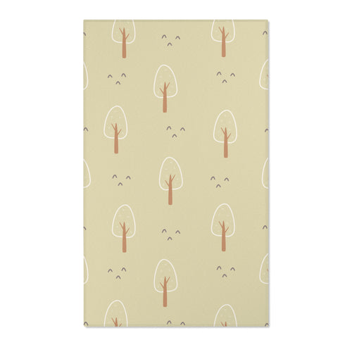 Scandi Forest nursery area rug in green and cream