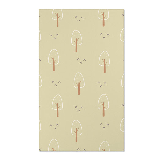 Scandi Forest nursery area rug in green and cream