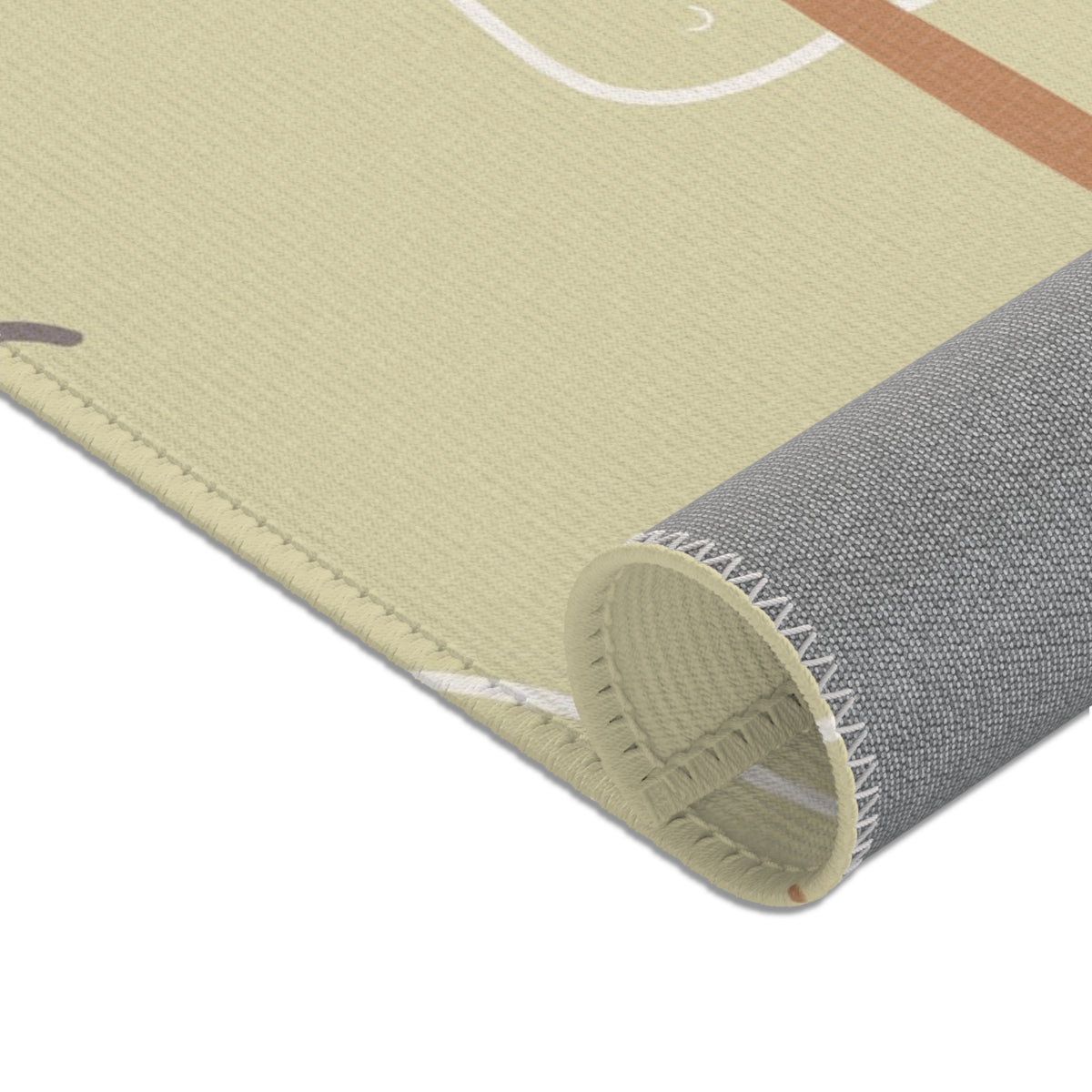 Woodland nursery rug in a gender neutral baby room