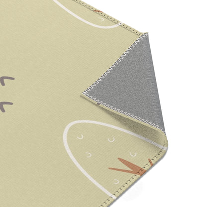 Scandi Forest nursery rug, simple trees on a soft ground