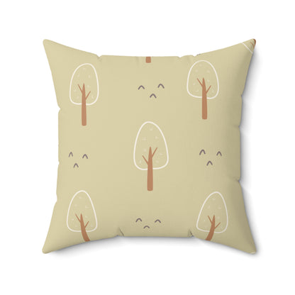 Square nursery cushion with minimal Scandinavian trees