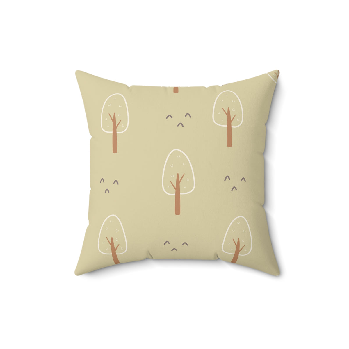 Woodland print pillow for a gender neutral nursery