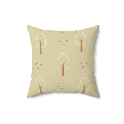 Woodland print pillow for a gender neutral nursery