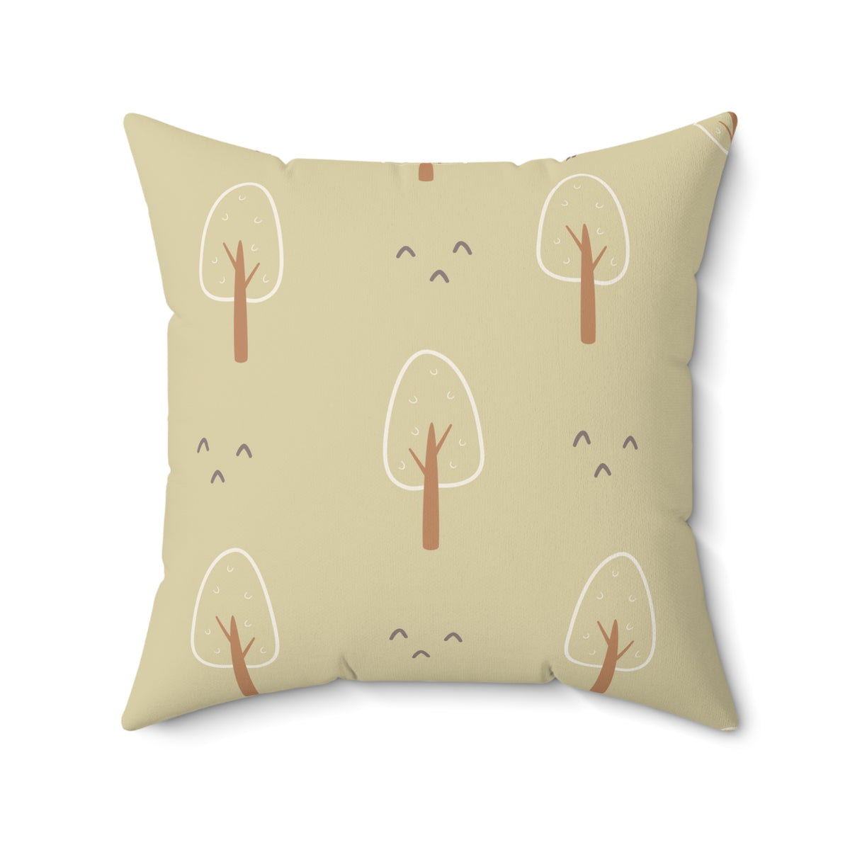 Scandi Forest pillow, simple trees on a soft ground