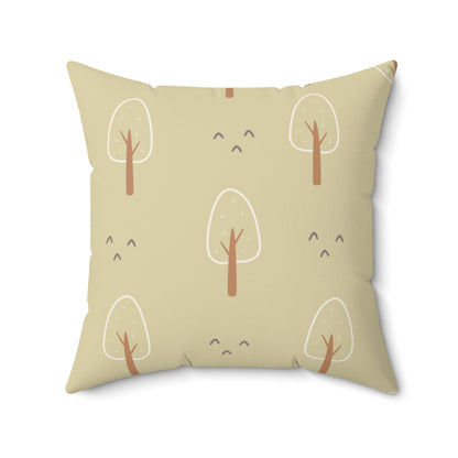 Scandi Forest pillow, simple trees on a soft ground
