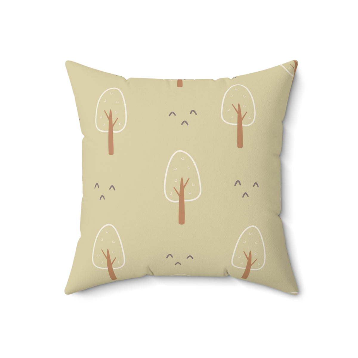 Close detail of the Scandi Forest print on the pillow
