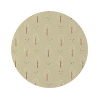 Scandi Forest round nursery rug on a baby room floor