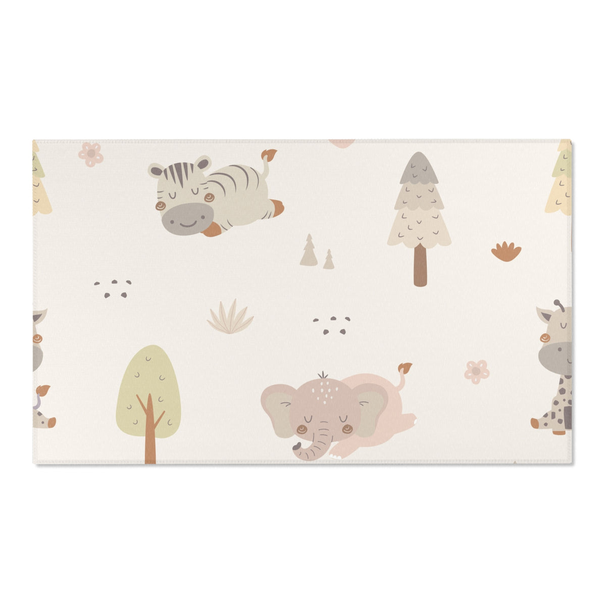 Sleepy Safari nursery area rug in a baby room