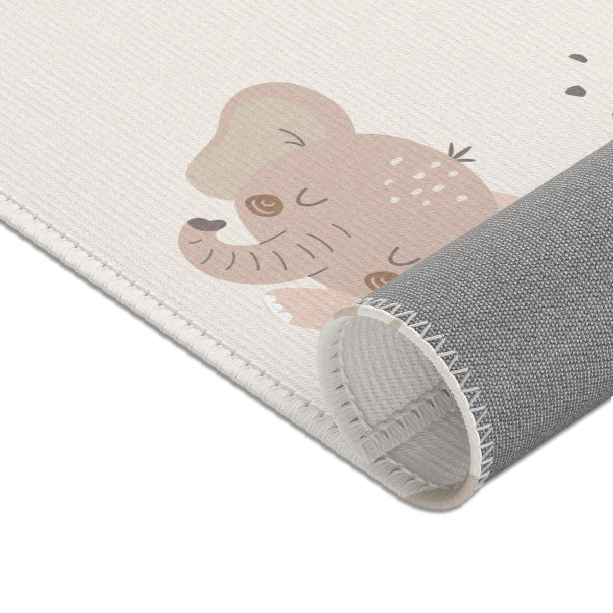 Sleepy safari nursery area rug in portrait orientation