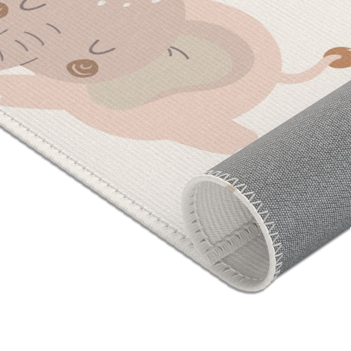 Sleepy safari area rug in a small baby room