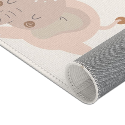 Sleepy safari area rug in a small baby room
