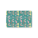 Teal Sky Rainbows fitted crib sheet on a nursery crib mattress