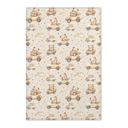 Teddy Roadtrip nursery area rug in a baby room