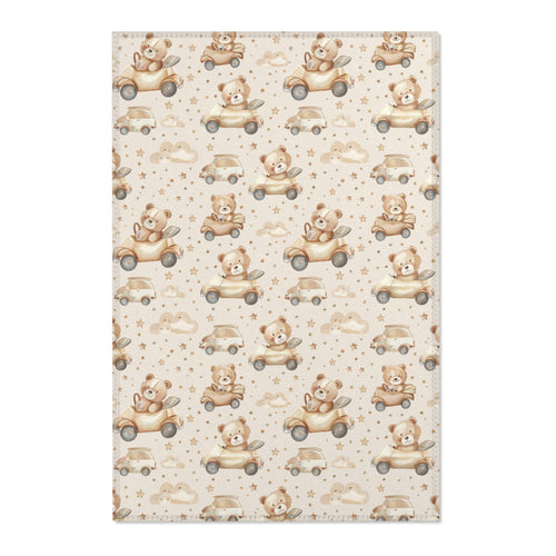 Teddy Roadtrip nursery area rug in a baby room