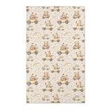 Teddy bear nursery area rug in tan and cream