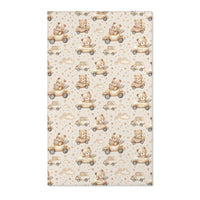 Teddy bear nursery area rug in tan and cream