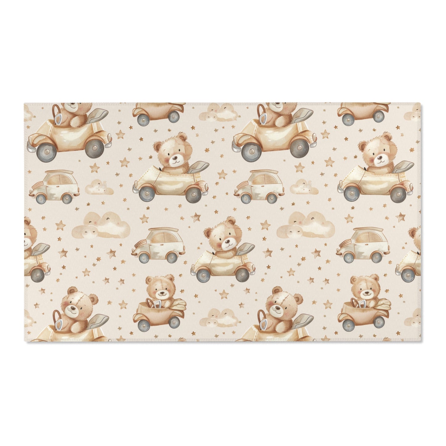 Teddy Roadtrip area rug shown in portrait orientation