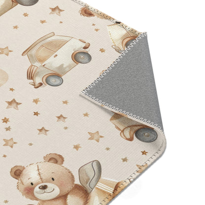 Teddy Roadtrip rectangular nursery area rug