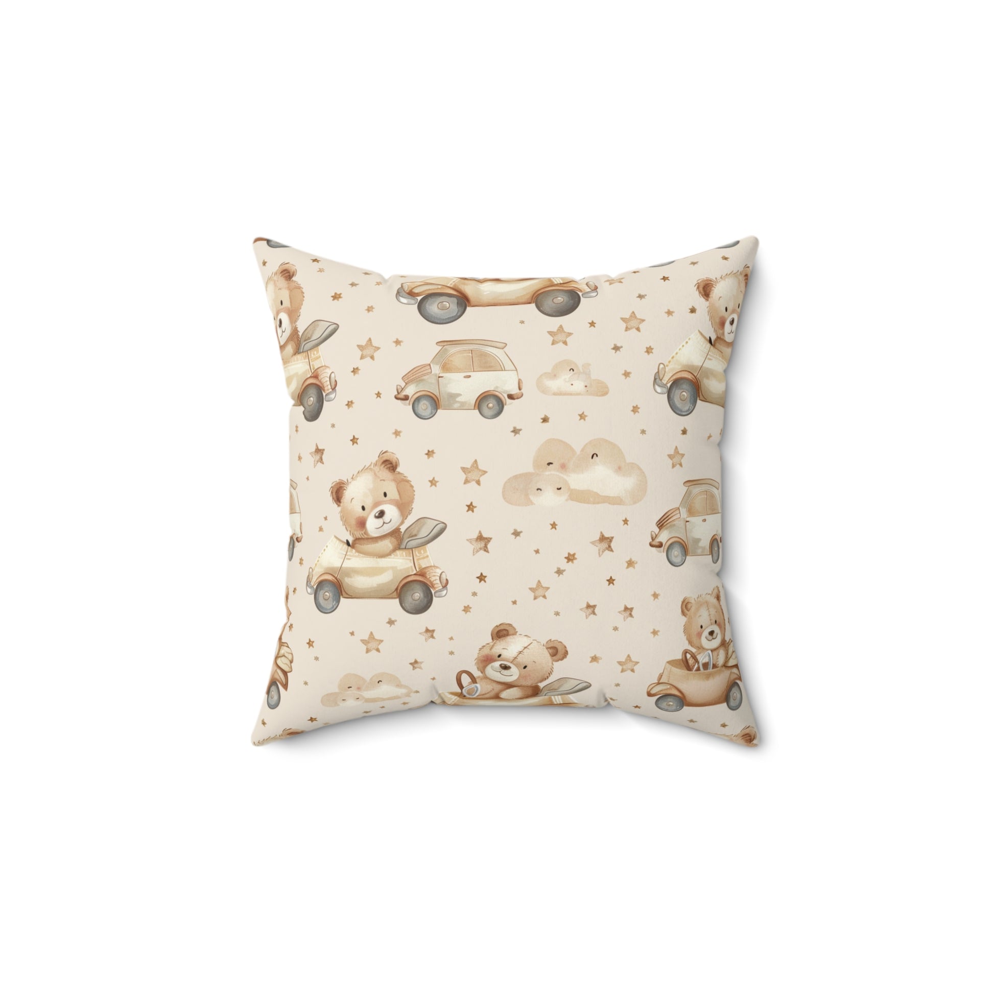 Teddy Roadtrip pillow in the 18 inch square size