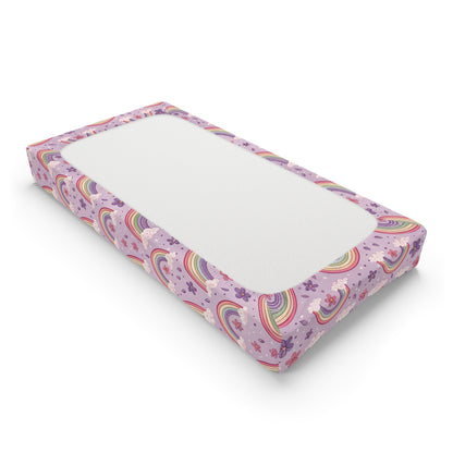 Changing pad cover with full-spectrum rainbows and clouds