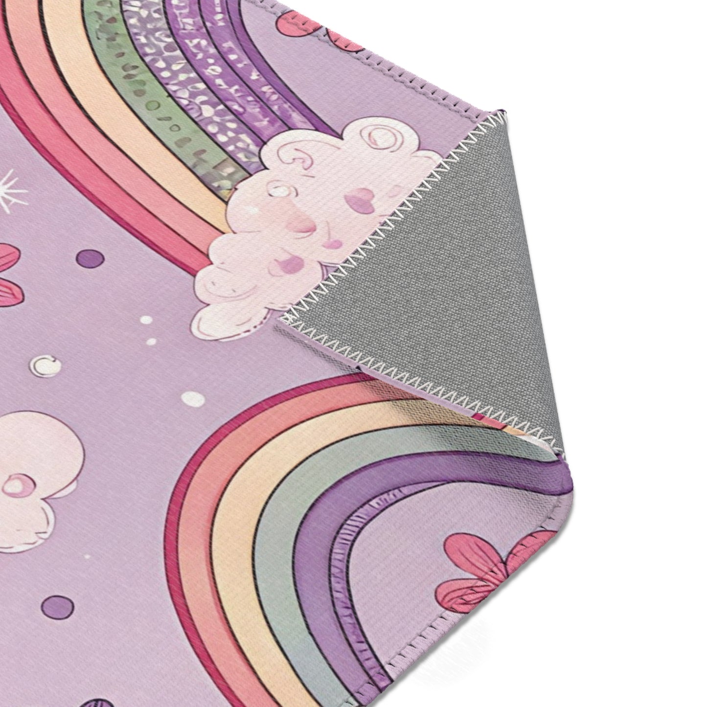 Violet Sky Rainbows rectangular nursery area rug