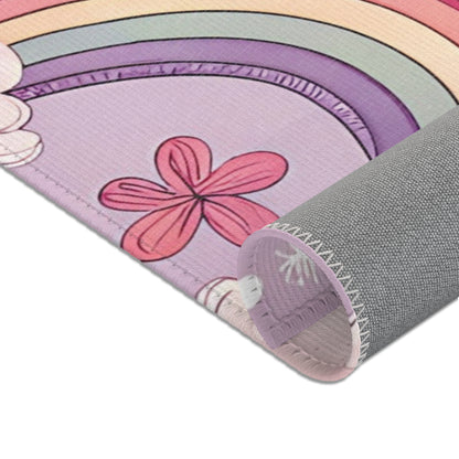 Violet Sky Rainbows nursery area rug for a baby room floor