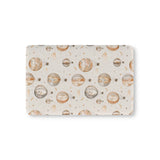 Wandering Balloons fitted crib sheet on a nursery crib mattress