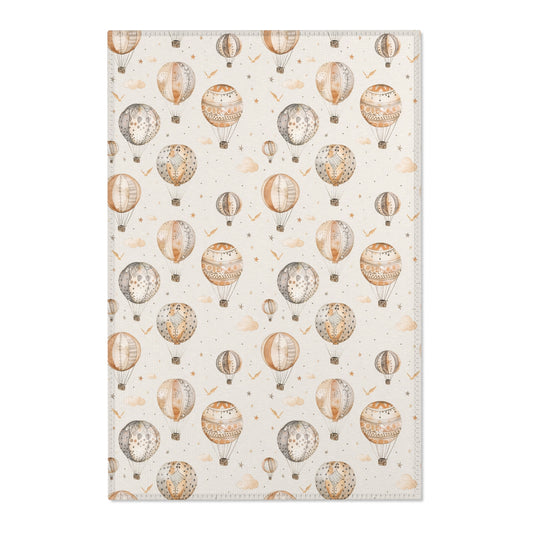 Wandering Balloons nursery area rug in a baby room