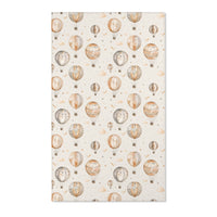 Hot air balloon nursery area rug in tan, grey and gold