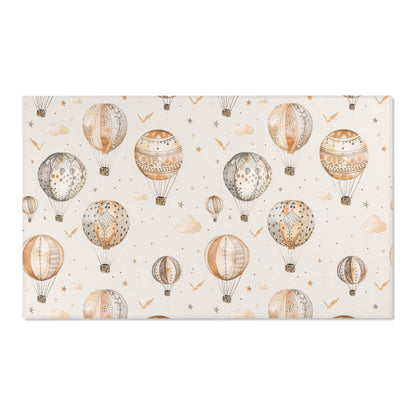 Wandering Balloons area rug shown in portrait orientation