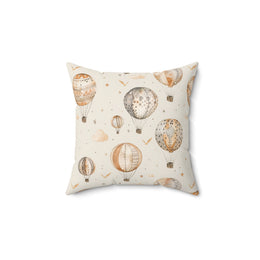 Wandering Balloons decorative nursery pillow on a glider chair