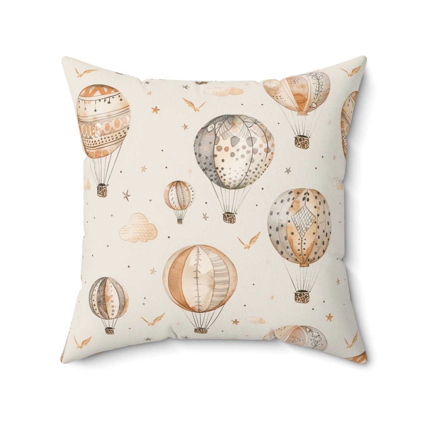 Wandering Balloons nursery pillow shown from the front