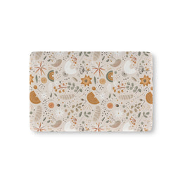 Wildflower Rainbow fitted crib sheet on a nursery crib mattress