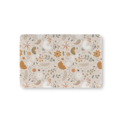 Wildflower Rainbow fitted crib sheet on a nursery crib mattress