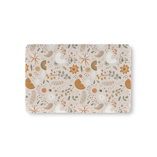 Wildflower Rainbow fitted crib sheet on a nursery crib mattress