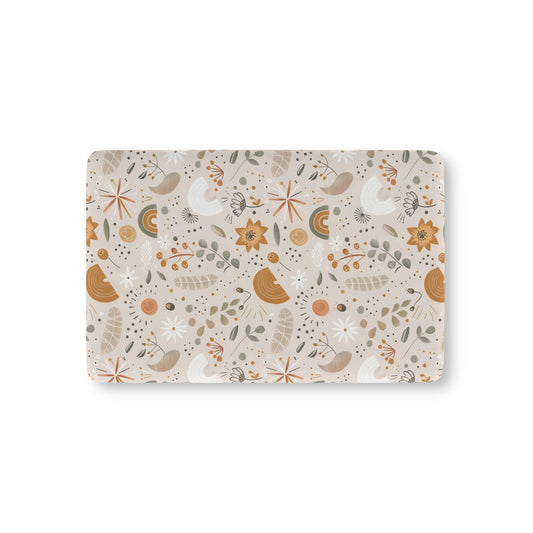 Wildflower Rainbow fitted crib sheet on a nursery crib mattress