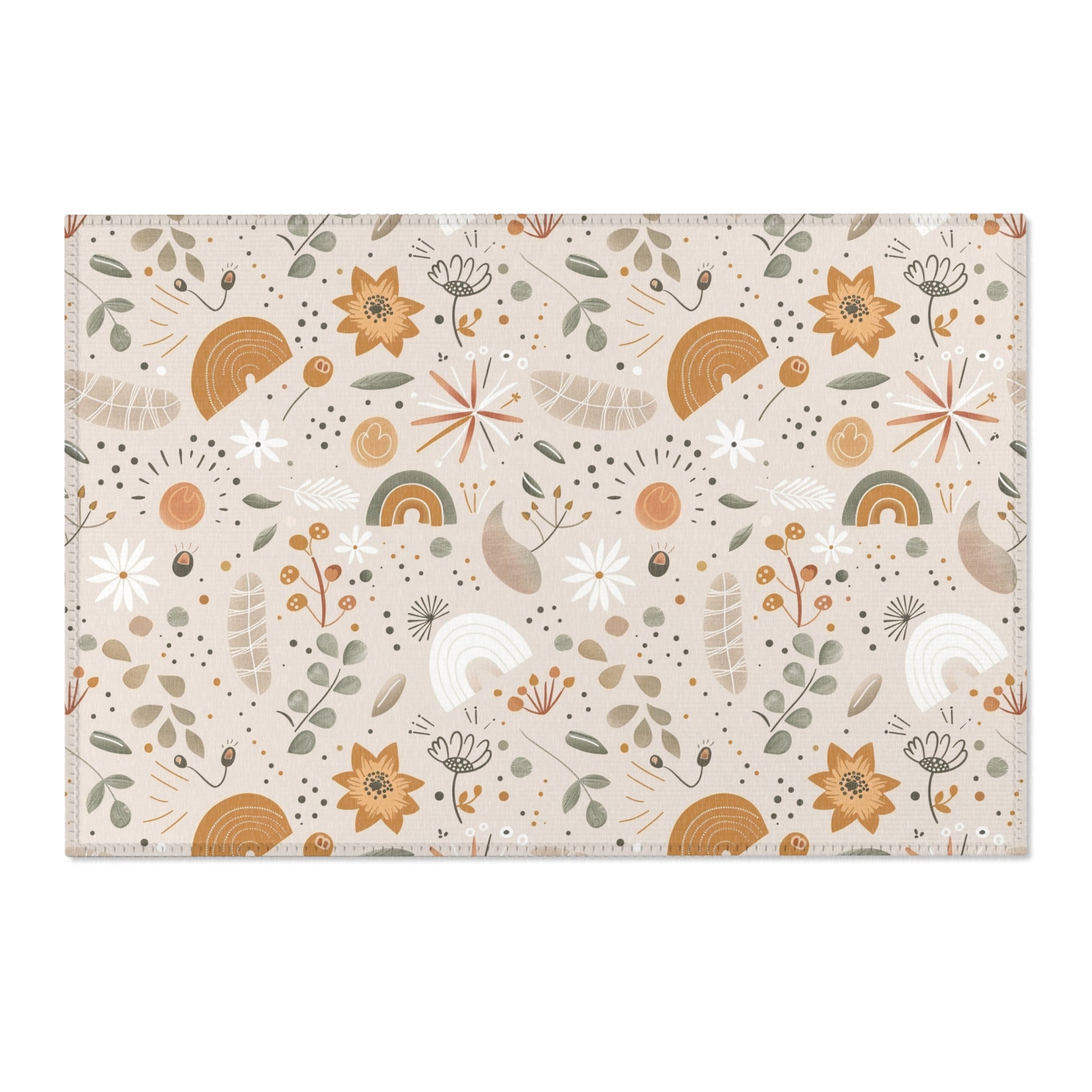 Wildflower Rainbow area rug shown in landscape orientation