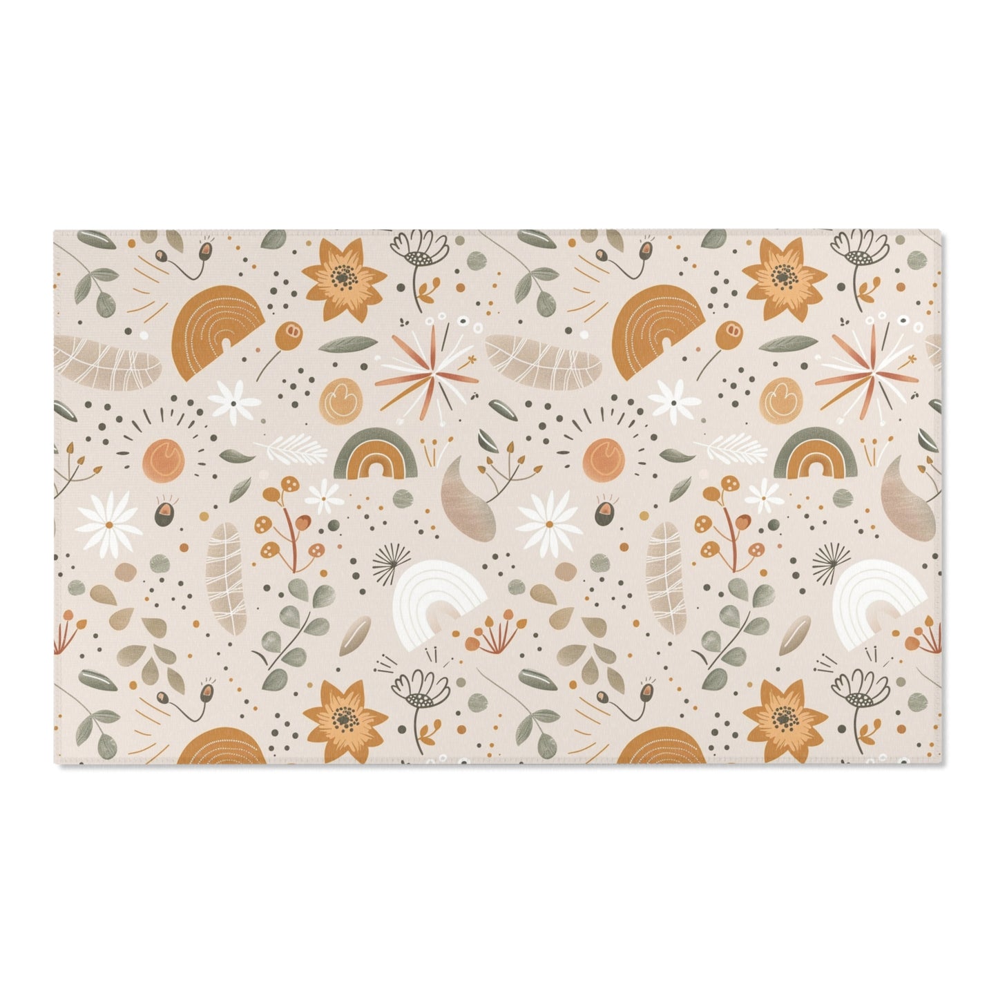 Wildflower Rainbow area rug shown in portrait orientation