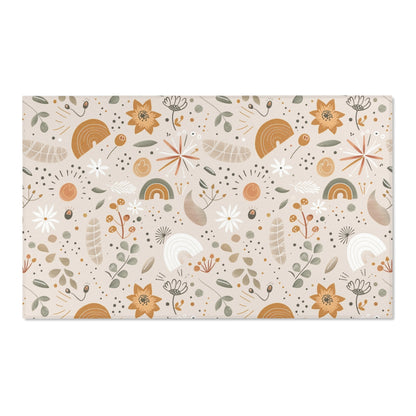 Wildflower Rainbow area rug shown in portrait orientation