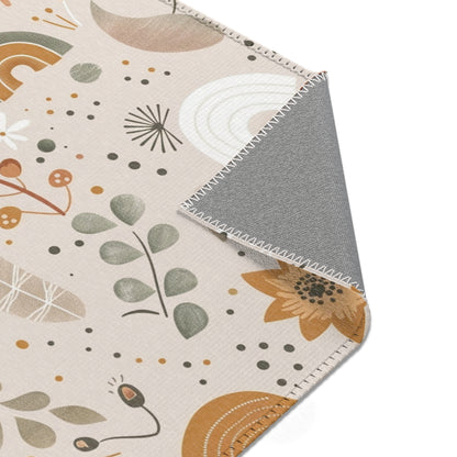 Wildflower Rainbow rectangular nursery area rug